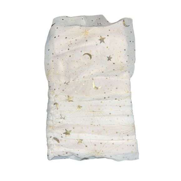 Torrid 4XL Chiffon satin  Foil One Shoulder Crop Top Ivory Plus astronomy - Picture 8 of 9